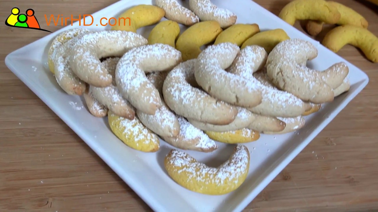 Vanillekipferl ohne Mandeln Rezept | Bananenkipferl selber machen | Plätzchen backen | Kekse backen | Weihnachtsplätzchen Rezepte